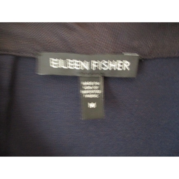 Eileen Fisher Jacket Womens Medium Navy Blue Open Front Blazer Jacket Cardigan - Picture 7 of 7